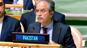 ہم نے ابھی تک یواین چارٹرکے تحت جواب دینےکا حق استعمال نہیں کیا، پاکستانی سفیر برائے یو این