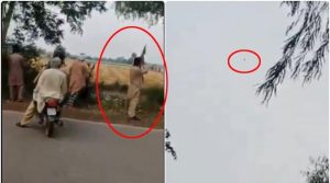 پاکستانی شہری بھی اسرائیلی ساختہ بھارتی ڈرون گرانے لگے، ویڈیو وائرل