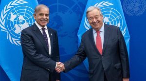 وزیراعظم کی انتونیو گوتریس سے ملاقات، پاکستان میں دہشت گردی اسپانسر کیے جانےکا معاملہ اٹھادیا