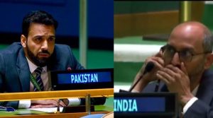 پاکستان کا اقوام متحدہ میں بھارت کو بھرپور جواب، بھارتی مندوب بوکھلاہٹ میں حال چھوڑ کر چلاگیا