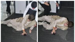 اداکار جیتندر آنجہانی زرین خان کی تعزیت کیلئے آتے ہوئے سیڑھیوں سے گرگئے، ویڈیو وائرل