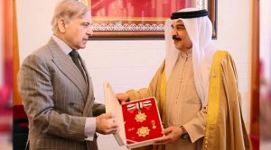 بحرین کے بادشاہ نے وزیراعظم شہباز شریف کو آرڈرآف بحرین (فرسٹ کلاس) کے اعزاز سے نواز دیا