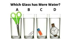کیا 30 سیکنڈ میں بتا سکتے ہیں کہ کس گلاس میں سب سے زیادہ پانی ہے؟