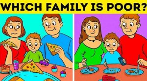 اس تصویر میں کونسا خاندان غریب ہے؟