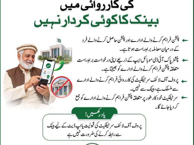 پنشنرز متوجہ ہوں! اس کام کیلیے بینک جانے کی ضرورت نہیں